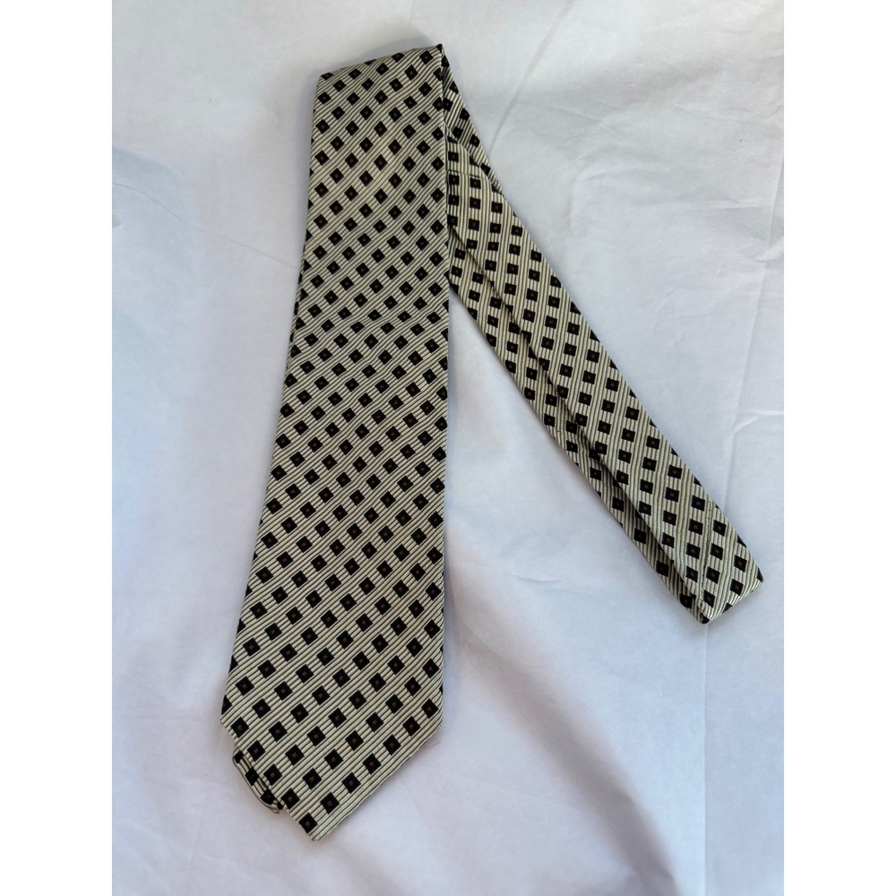 Robert Talbott Best of Class Bond Street Silk Cotton Geometric Square Tie USA